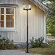 Lucande udendørslampe Siveta, 240 cm, 2 lyskilder, sort, E27, IP65