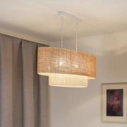 Euluna hængelampe Boho Jute, naturbrun/hvid, længde 80 cm