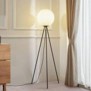 Lucande gulvlampe Kestralia, hvid, glas, Ø 35 cm, E27