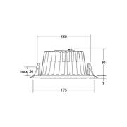 BRUMBERG LED-indbygningsdownlight Lydon Midi, hvid, DALI, 3.000 K