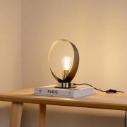 Euluna bordlampe Petla, sort/guld, metal, Ø 19 cm