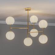 Euluna loftlampe Korek, guldfarvet, 7 lyskilder