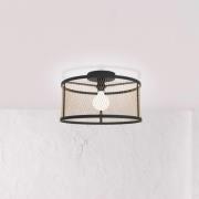 Loftlampe Dellow, Ø 45 cm, sort/messingfarvet, stål