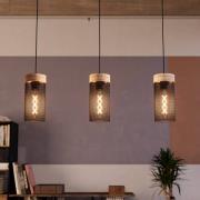 Klinsdale hængelampe, sort/brun, 3 lyskilder.