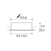 SLV Forsænket loftlampe New Tria, sort, aluminium, længde 8,2 cm