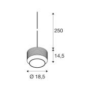Pantilo Rope 19 hængelampe, sort/grå/sølv glas Ø 19 cm