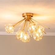 Loftlampe AR-1777-6E med 6 glas, antik guld