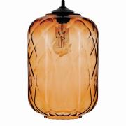 Pendellampe Tezeusz med glasskærm ravgul Ø 24 cm