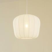 Lindby hængelampe Helin, hvid, Ø 35 cm, stof