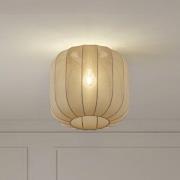 Lindby Helin loftlampe, grå, stof, Ø 35 cm