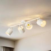 Lindby loftlampe Aralena, hvid, 4 lyskilder, længde 97 cm