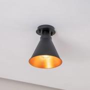 Loftlampe Berceste N-676, sort/guld, metal, Ø 20 cm