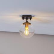 Loftlampe Atmaca 10205 antik guld/sort glas klar Ø 15 cm