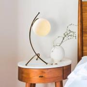 Bordlampe Yay 5012, brun, opalglas, højde 43 cm