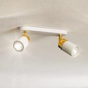 Loftspot Rondo hvid/guld, 2 lyskilder