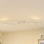 Lindby LED-spotlight Eldrin, hvid, 6 lyskilder, lysliste