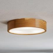 Cleo DR375 loftlampe, IP20, sensor, Ø 38 cm, egetræ