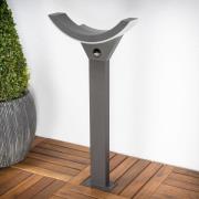 Lucande LED-gadelampe Halv, sensor, 60 cm, antracit, IP54
