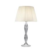 Kolarz Pisani bordlampe, krom/hvid, højde 72 cm, glas/stof