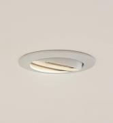 Prios forsænket loftlampe Fibur, hvid, aluminium, Ø 8,2 cm