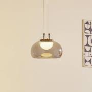 Lucande LED-hængelampe Dain, 1 lyskilde, røggrå, glas