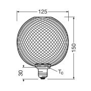 OSRAM Decor LED Flat Globe E27 3,5W sort 2.700K metal