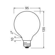 OSRAM LED-pære Globe G95 E27 5W mat 2.700K