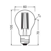 OSRAM LED glødepære E27 3,8W Filament 4,000K 806lm 2-pak