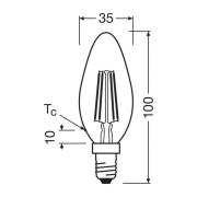 OSRAM LED-filamentpære E14 1,2W 4000K 255lm