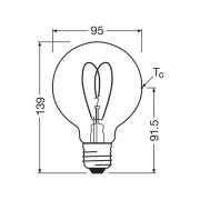 OSRAM LED Vintage G95 E27 4,9W 922 Heart Filament guld dæmpbar