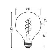 OSRAM LED Vintage G80 E27 4,9W 922 Spiral Filament gold dæmpbar