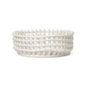 ferm LIVING Ceramic Centrepiece basket, hvid, Ø 29 cm, keramik