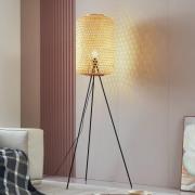 Lucande gulvlampe Jorick, bambus, trefod, højde 166 cm