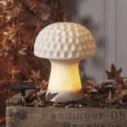 Sandy LED-solcellelampe, 24 cm, hvid, plast, svampeform