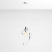 Hængelampe Aura, krom, metal, glas, klar, E27