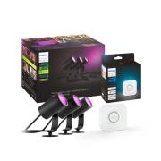 Philips Hue LED-spot Lily, sæt med 3, bridge, RGB, CCT, IP65