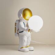 Lindby bordlampe Astronaut, hvid/guld, keramik, glas