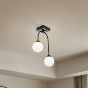 Loftlampe Bandi, sort/opal, 2 lyskilder, G9