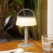 Lindby LED-bordlampe Mikkel, beige, dæmpbar, 7 cm