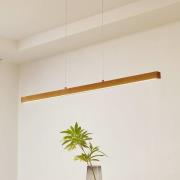 Lucande LED-hængelampe Nihalo, træ, 122 cm, dæmpbar, CCT