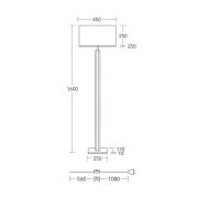 HerzBlut gulvlampe Karl K, kantet, træ, hvid, 160 cm, E27