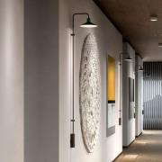 Bover LED-væglampe Platet A/06, sort/olivengrå, 154 cm