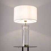 Maytoni Muse bordlampe, hvid, højde 53 cm, tekstil/glas