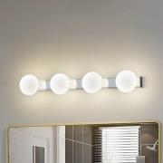 Lucande LED-væglampe til badeværelset Myrra, krom, glas, 60 cm, IP44