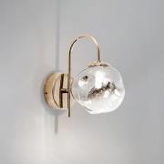 Herman væglampe, guldfarvet, højde 23 cm, glas, jern