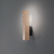 LED-væglampe i træ Teo, fyr, 31 cm, 3000 K
