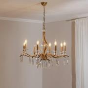Lysekrone Elizabeth Ø80cm metal/krystal 8flg. antik guld