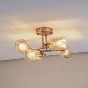 Loftlampe Horia antique gold/amber 44x44 cm glas/metal 4 lyskilder