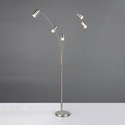 Marley gulvlampe, nikkel, højde 200 cm, 5 lyskilder, metal