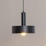 Hængelampe Vitrum round, sort, cylindrisk, Ø 27 cm